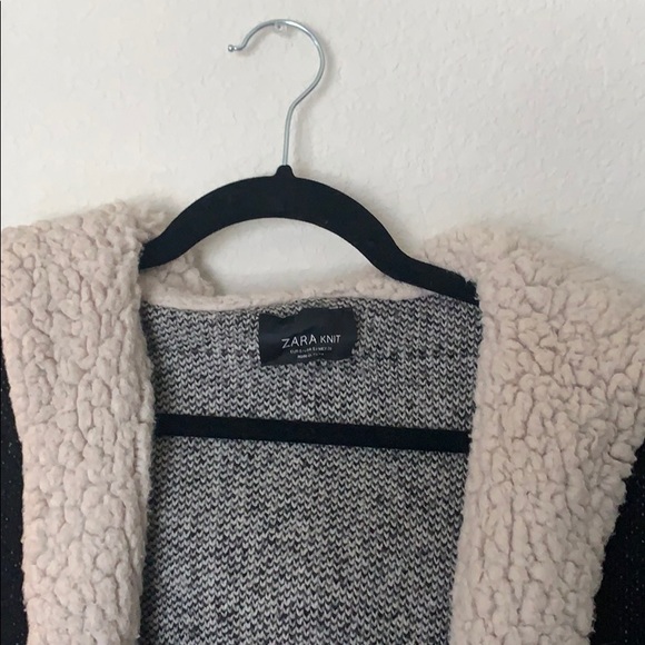 Zara Faux Shearling Hooded Cardigan - Picture 3 of 6